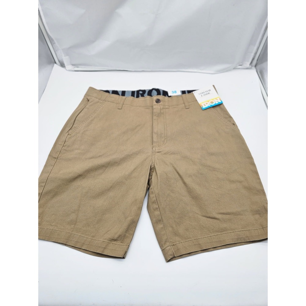 IRON CO. Men's Stretch Fabric Flex Waist Flat Front Shorts Boardwalk NWT Sz 38